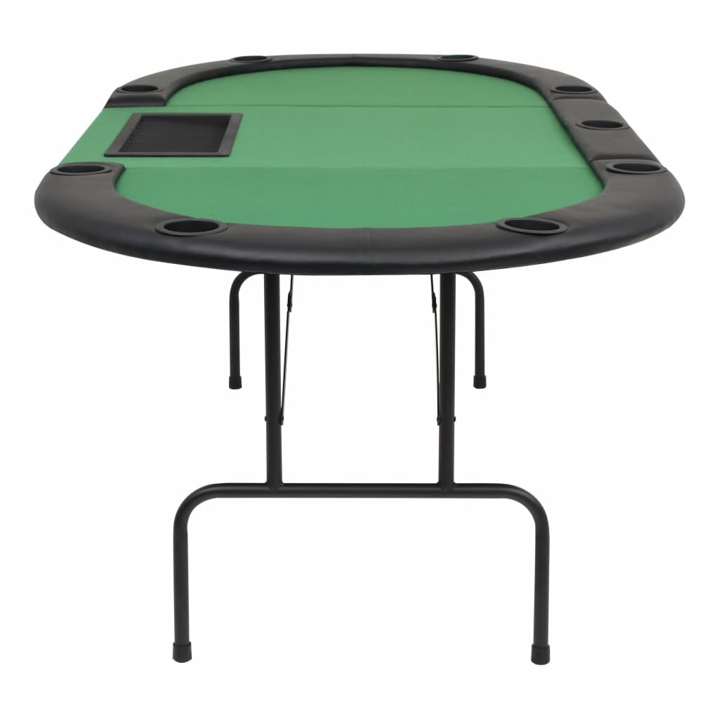 9-Player Folding Poker Table 3 Fold Oval Green
