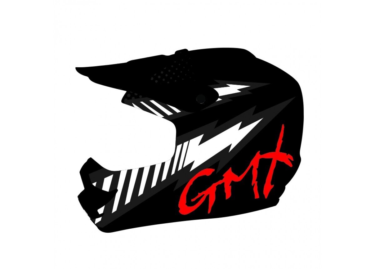 GMX Motocross Junior Helmet Black – Large
