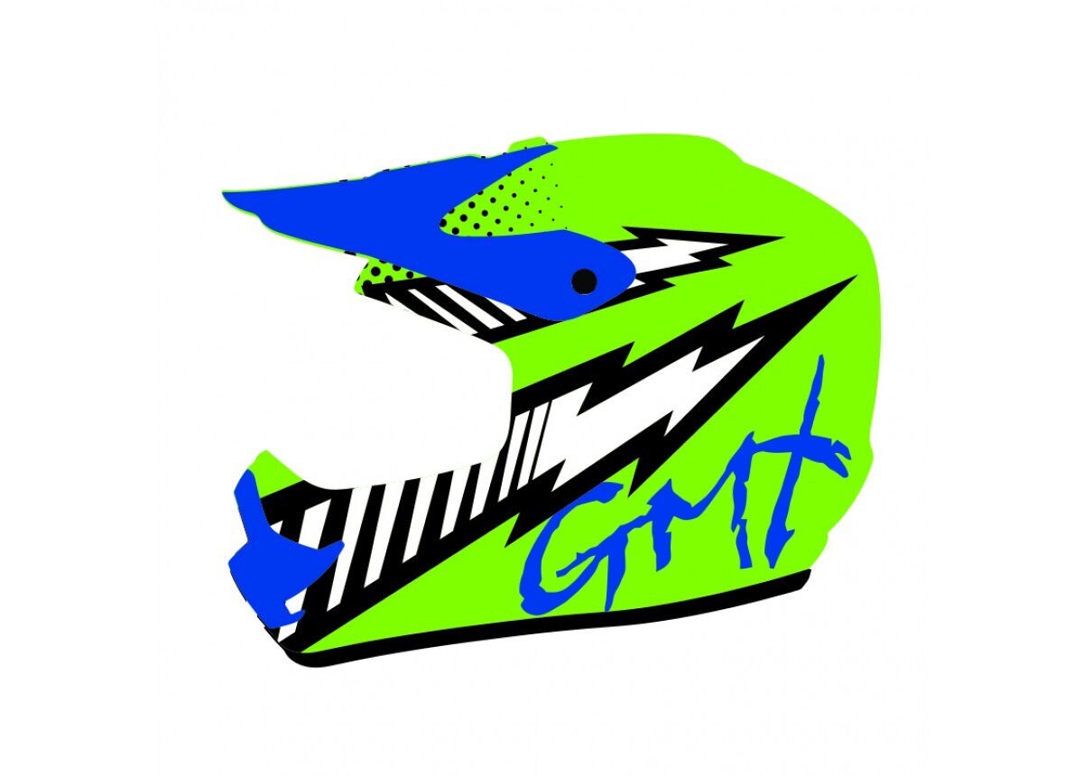 GMX Motocross Junior Helmet Green – X Large